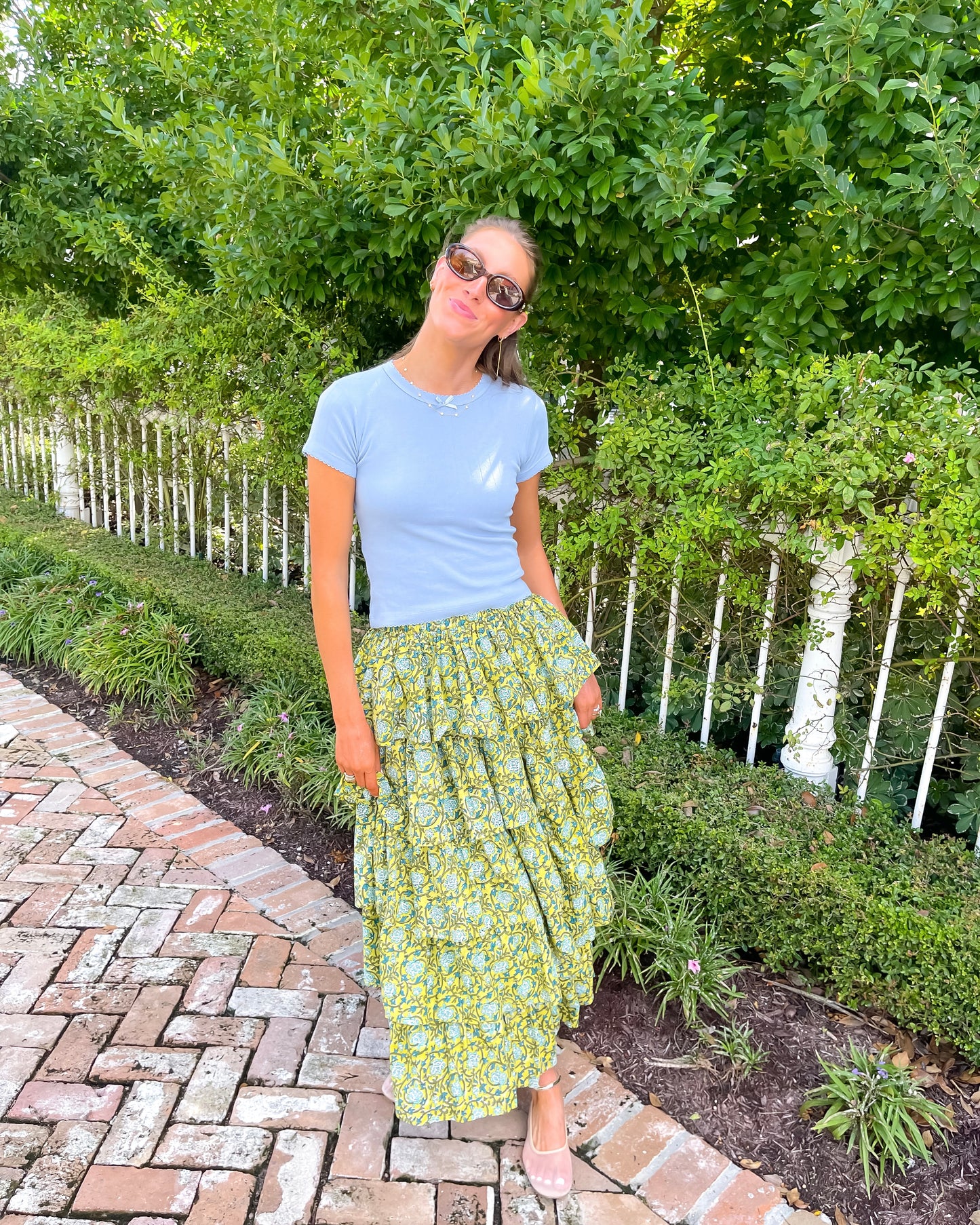 Ruffle Skirt - Garden Scroll