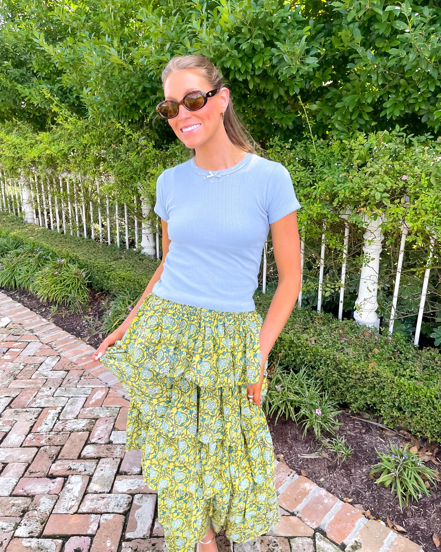 Ruffle Skirt - Garden Scroll