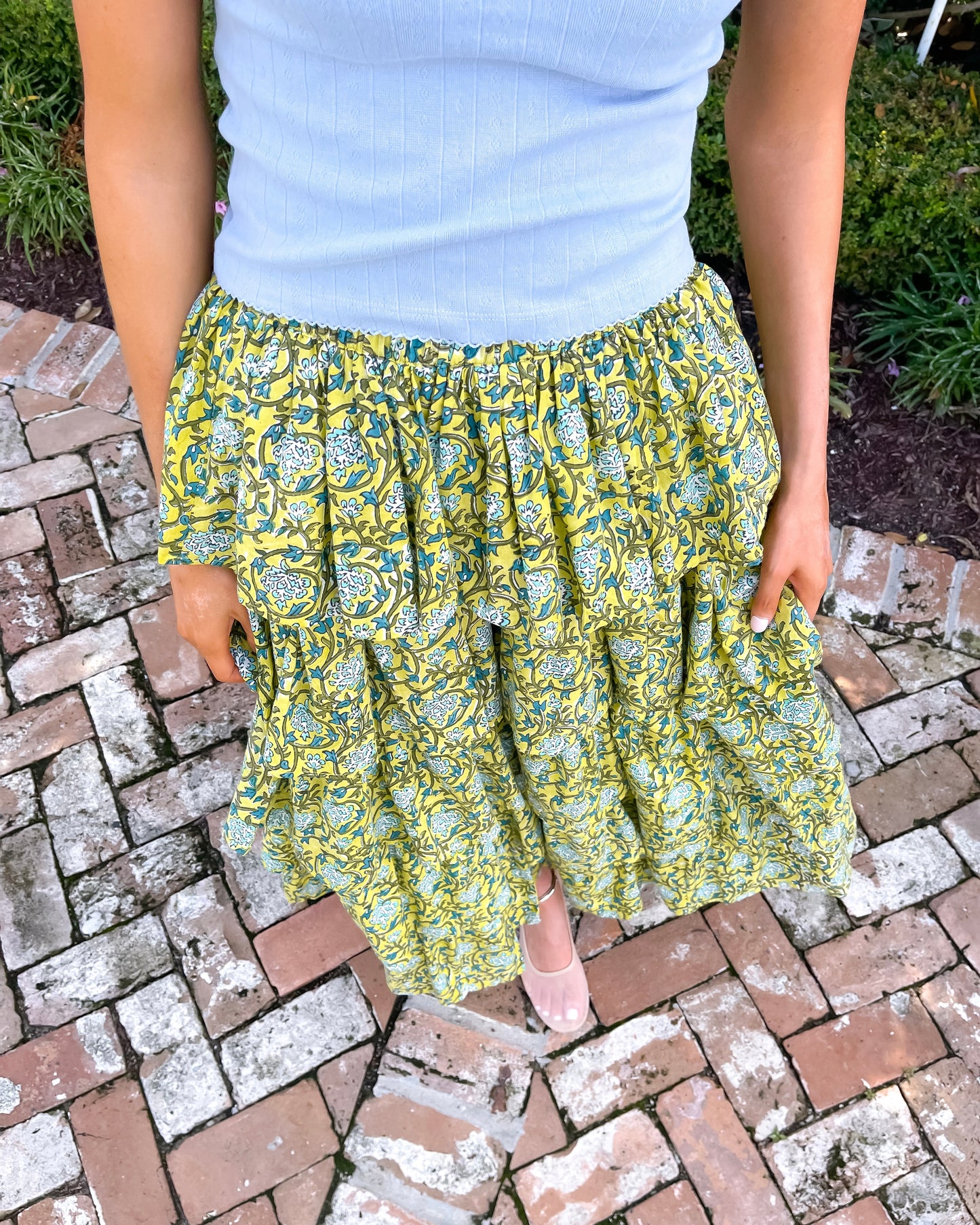 Ruffle Skirt - Garden Scroll