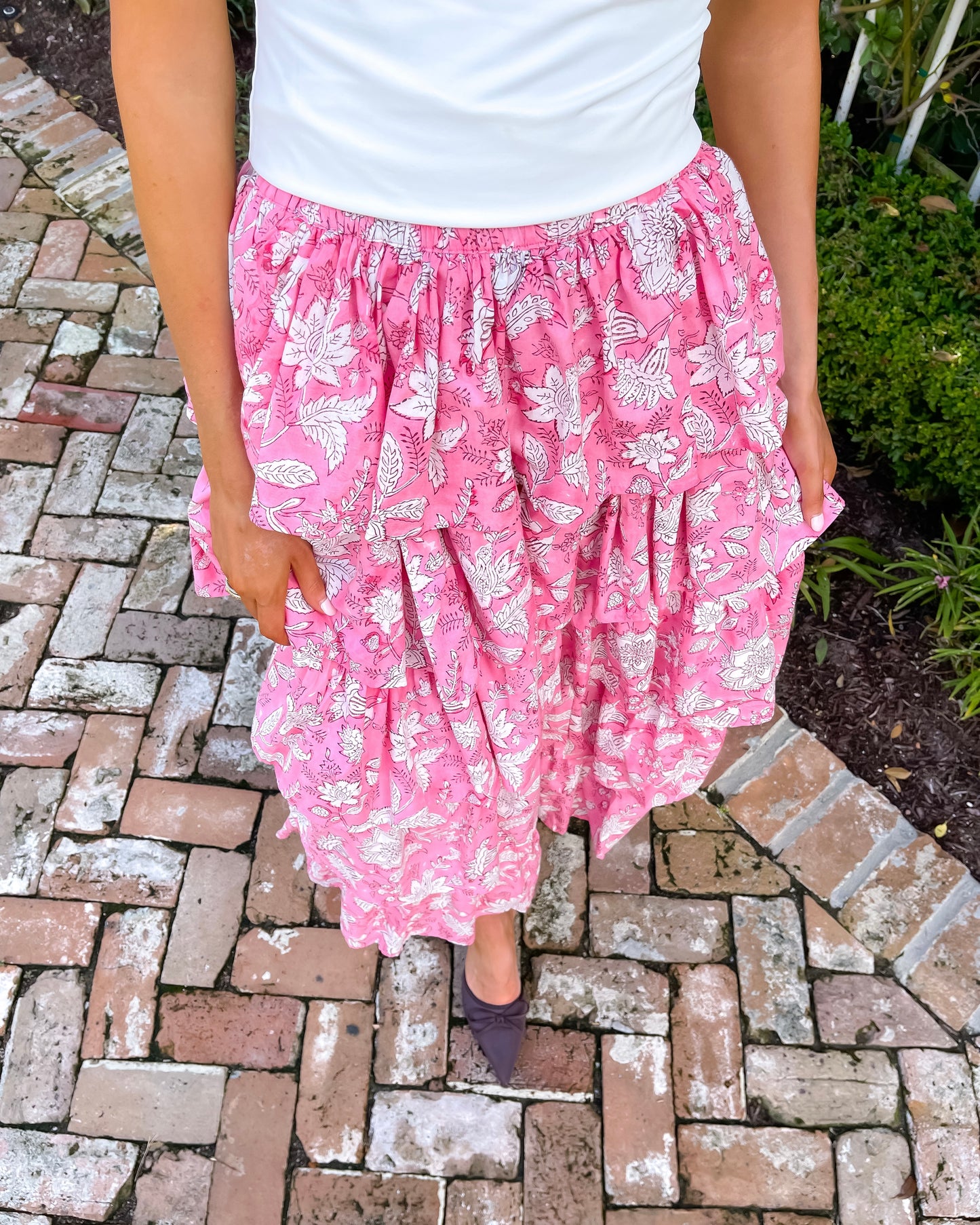 Ruffle Skirt - Rosewood Charm