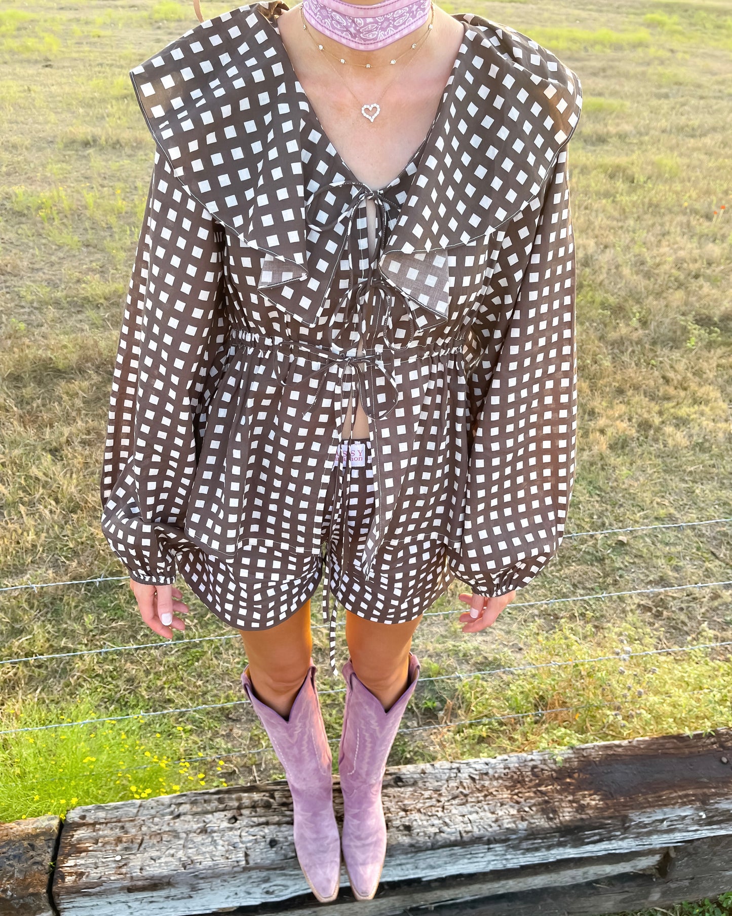 Maple Check Ruffle Set