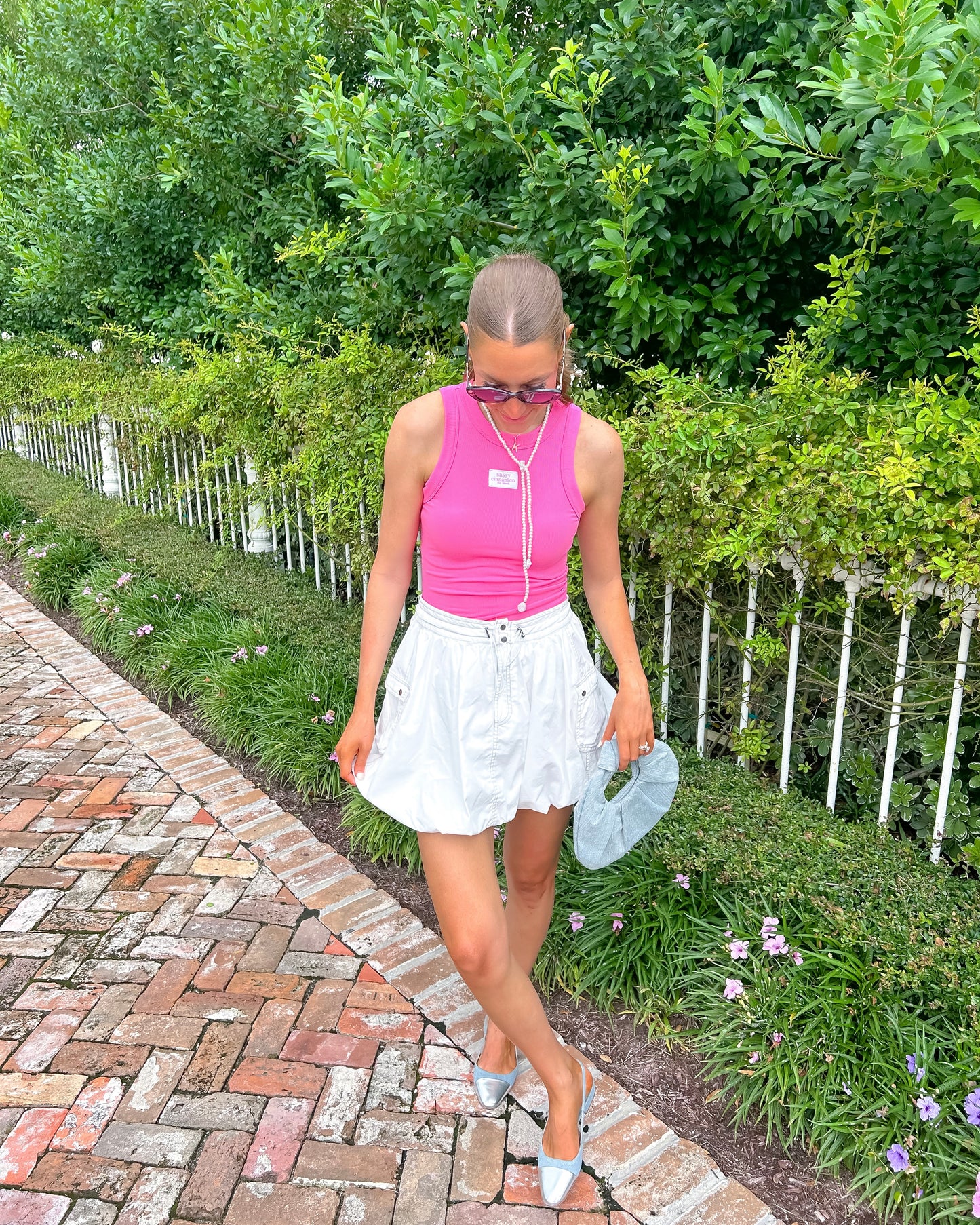 White Bubble Mini Skirt