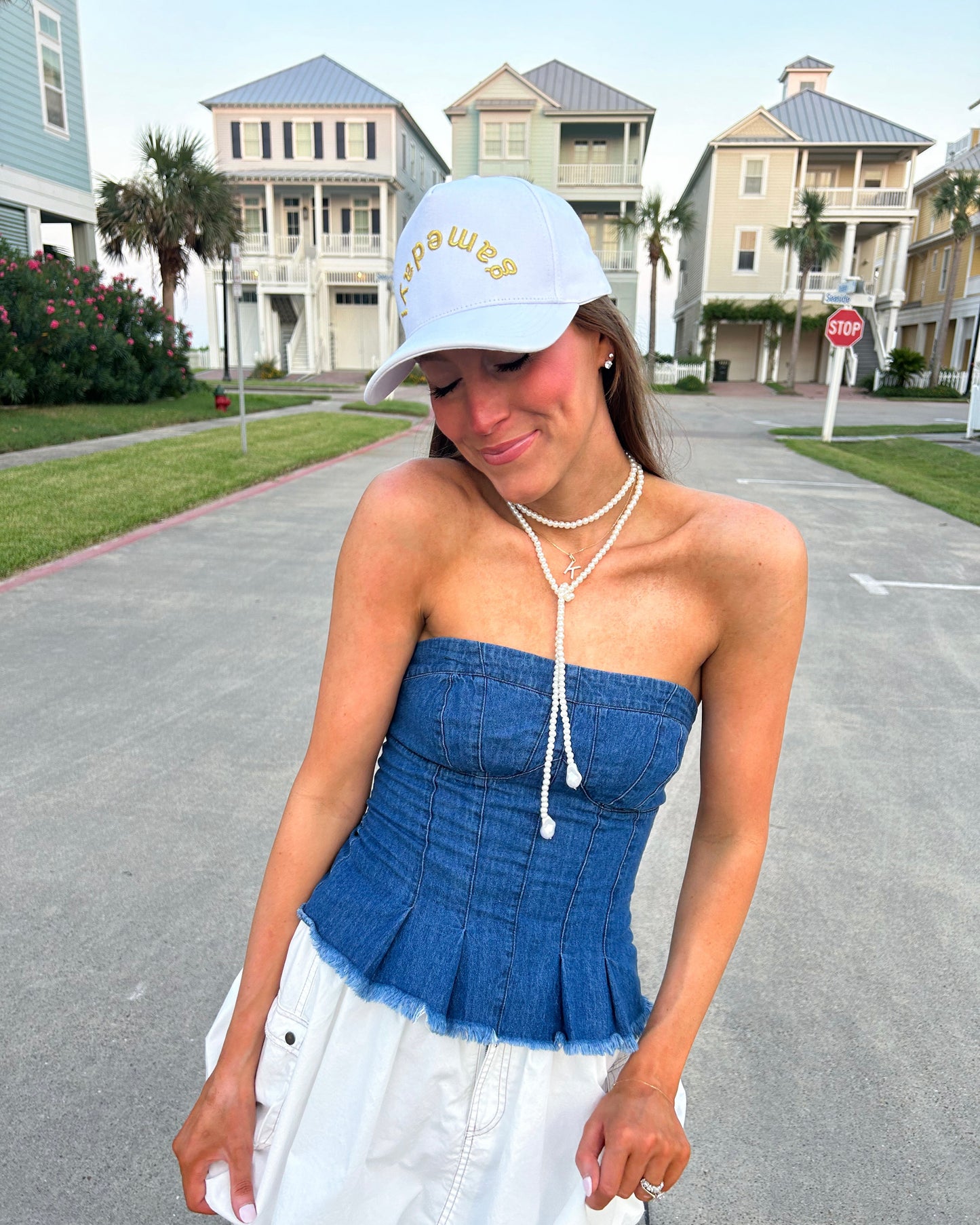 Denim Flare Tube Top