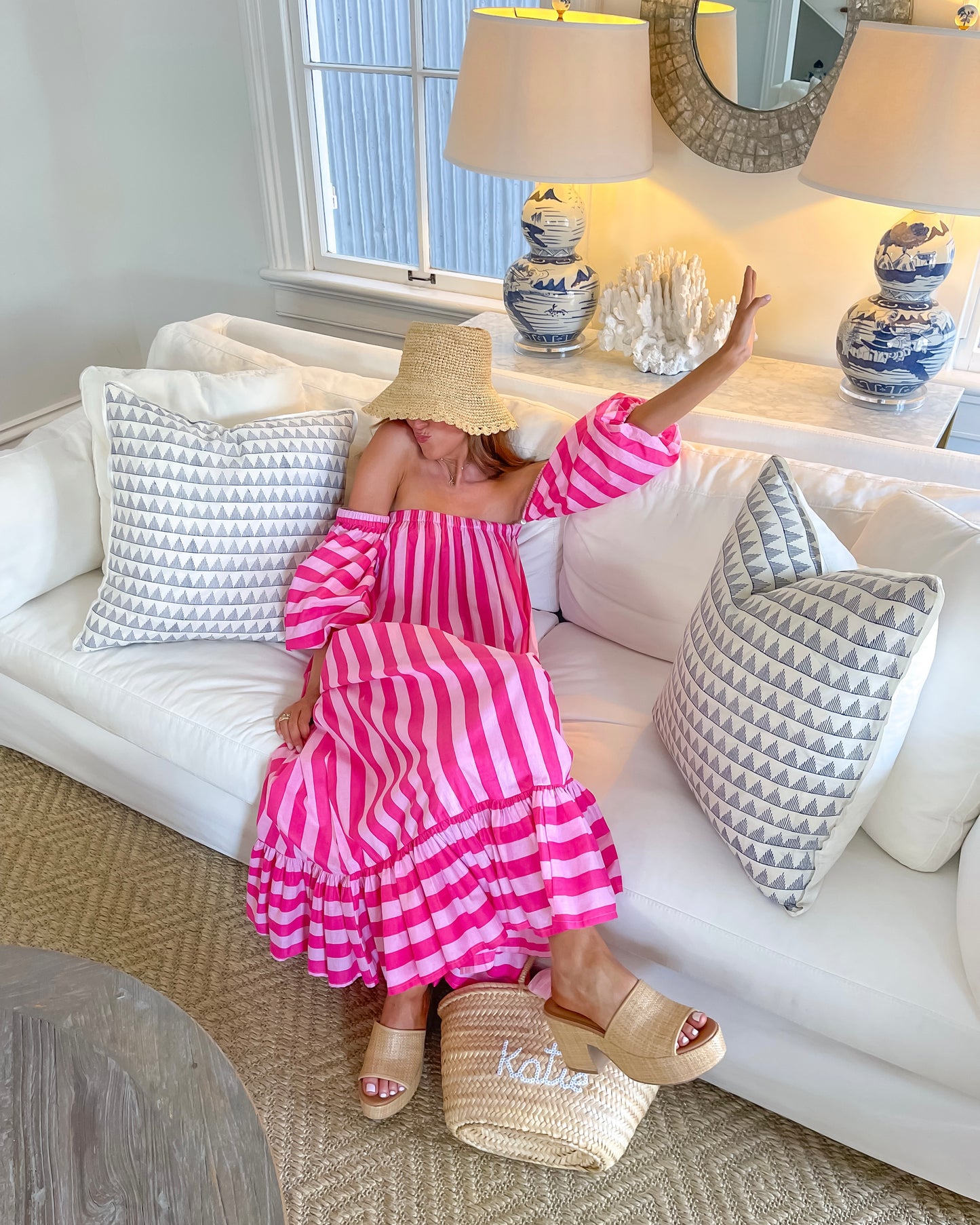 Striped Maxi - Flamingo Fizz