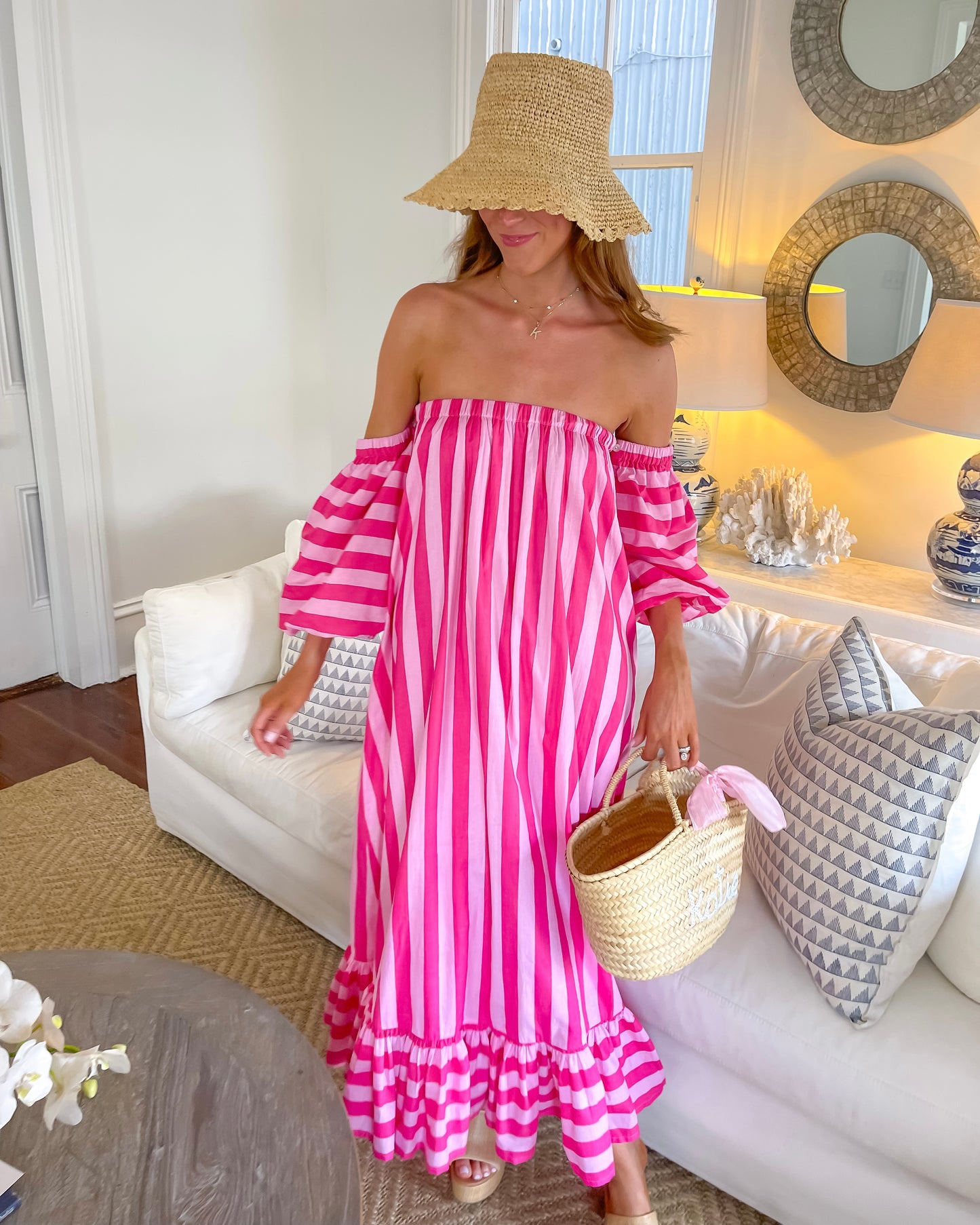 Striped Maxi - Flamingo Fizz