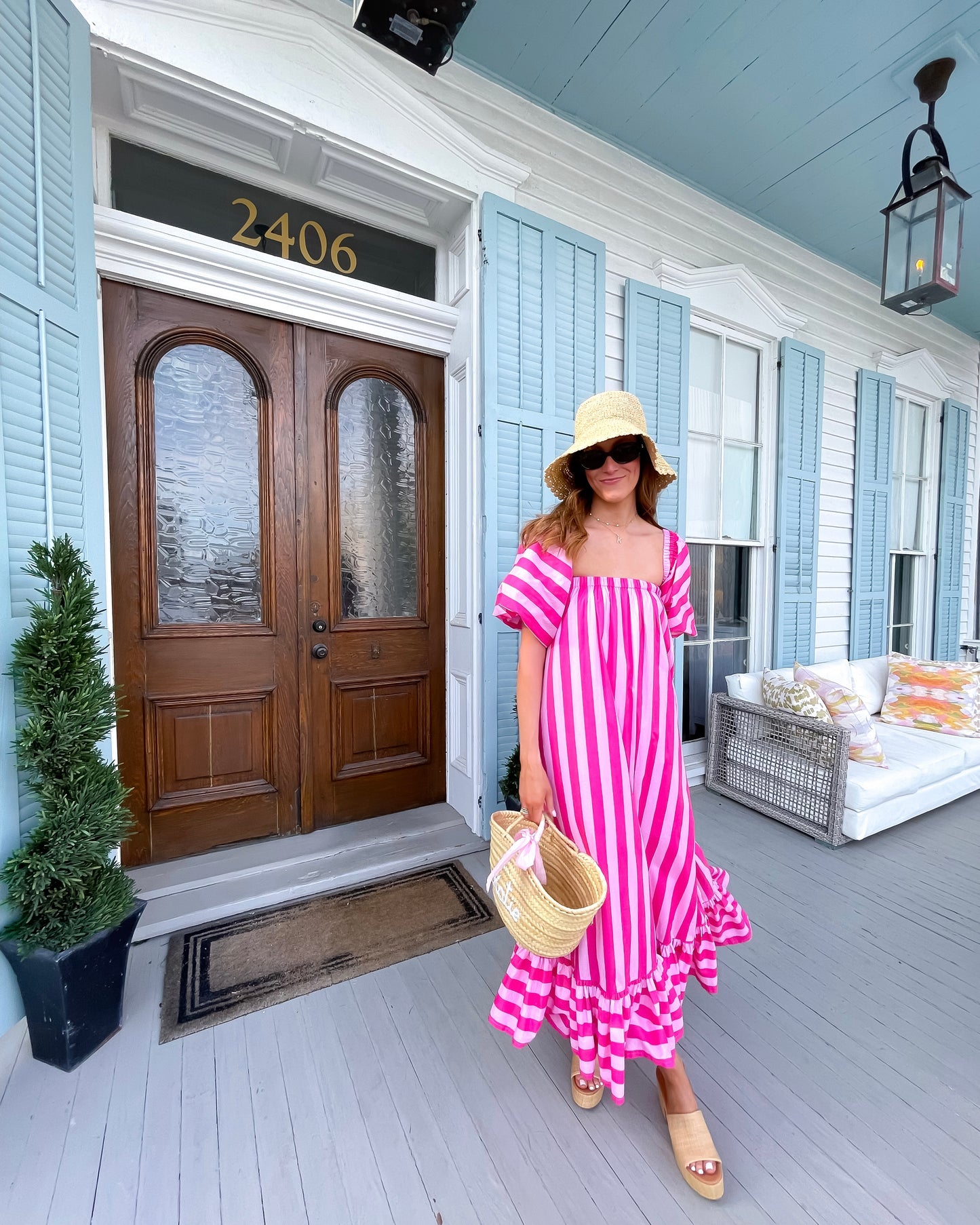 Striped Maxi - Flamingo Fizz