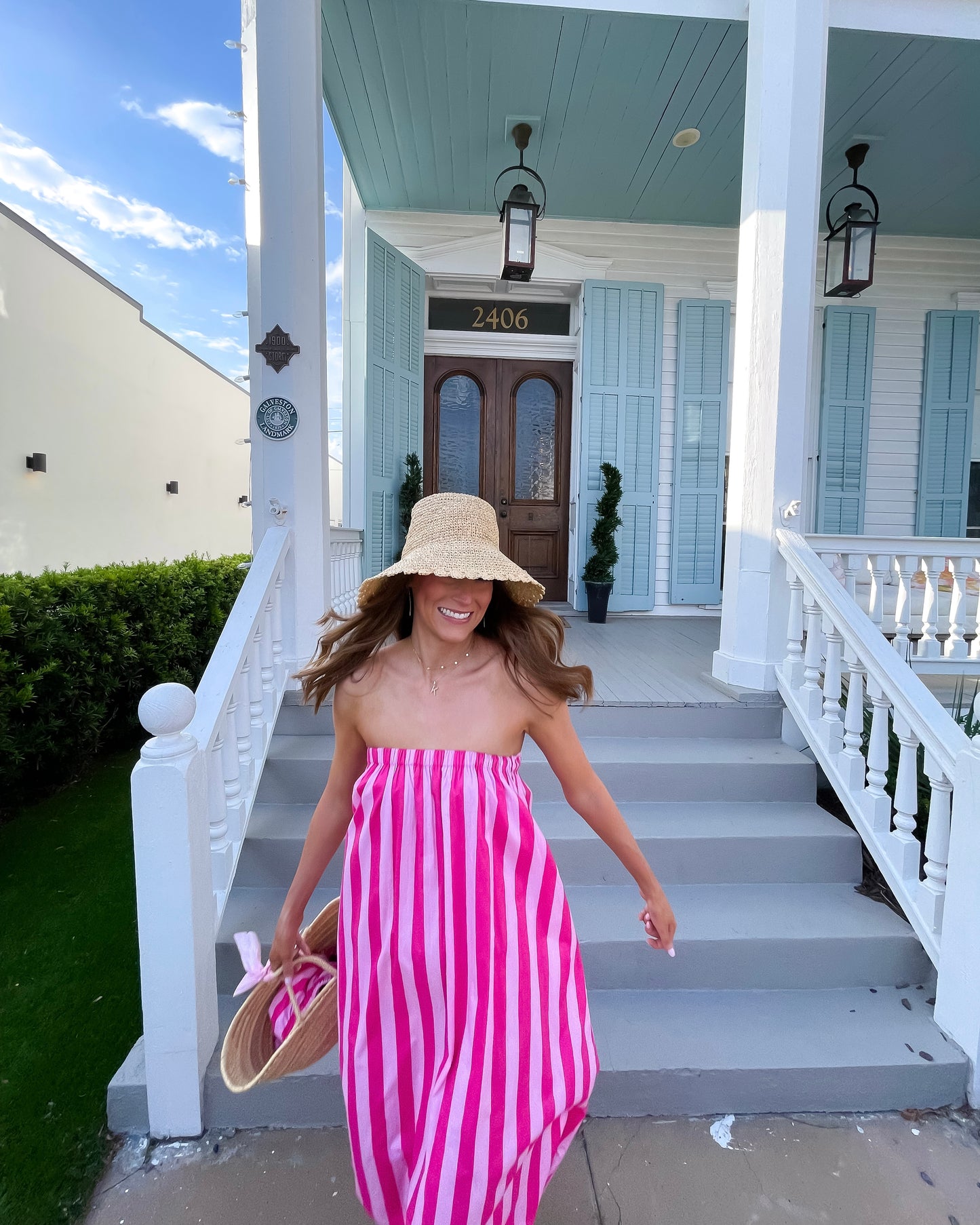 Striped Maxi - Flamingo Fizz