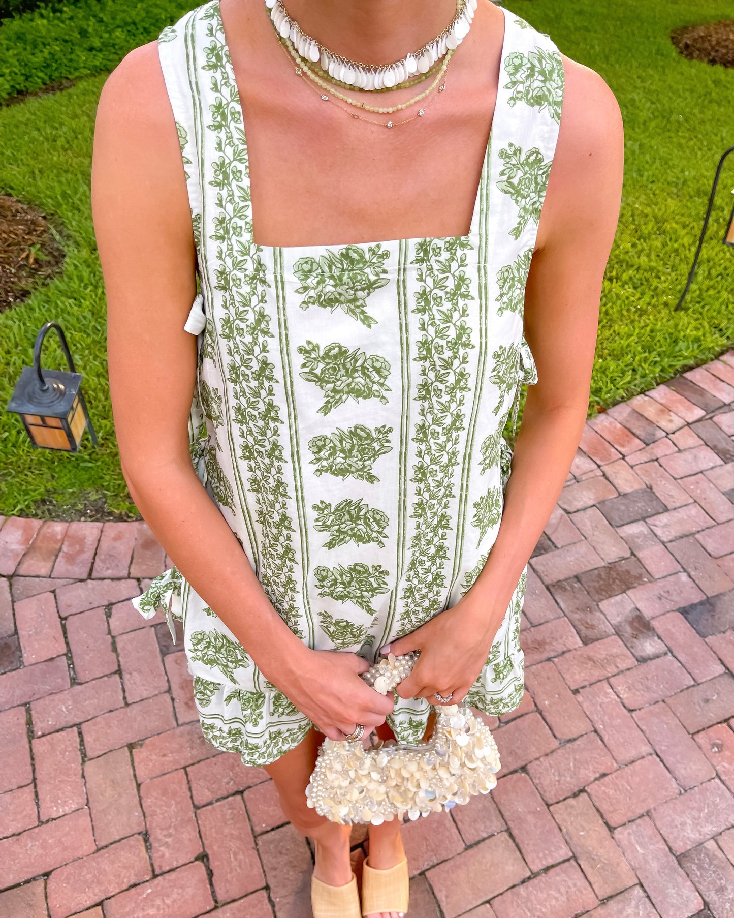 Triple Tie Ruffle Boxer Set - Sage Petal
