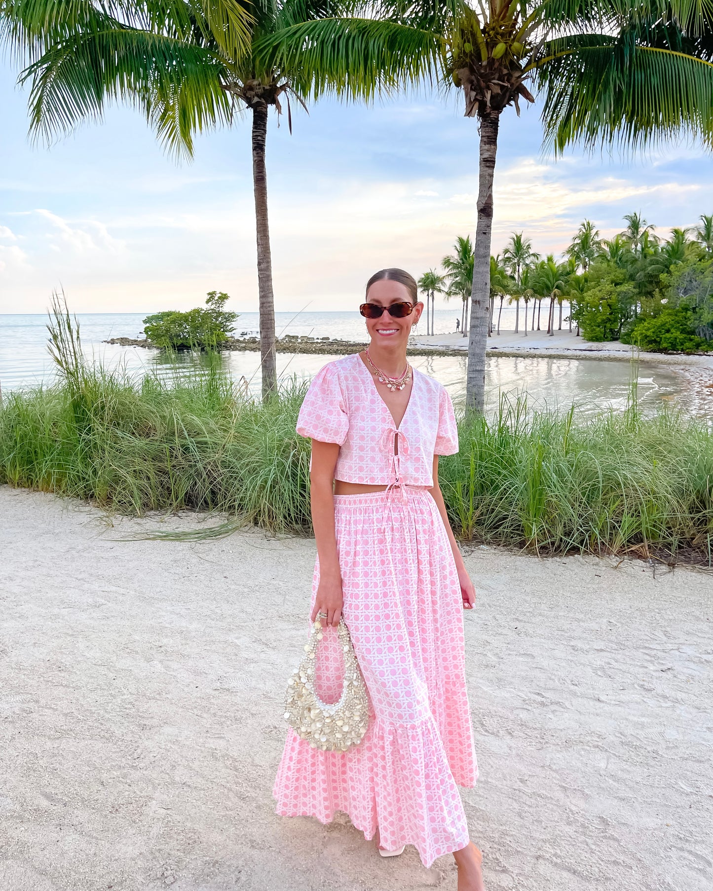 Tie Puff Sleeve Maxi Skirt Set - Rosie Cane