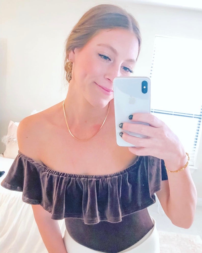 Ashlyn Velvet Ruffle