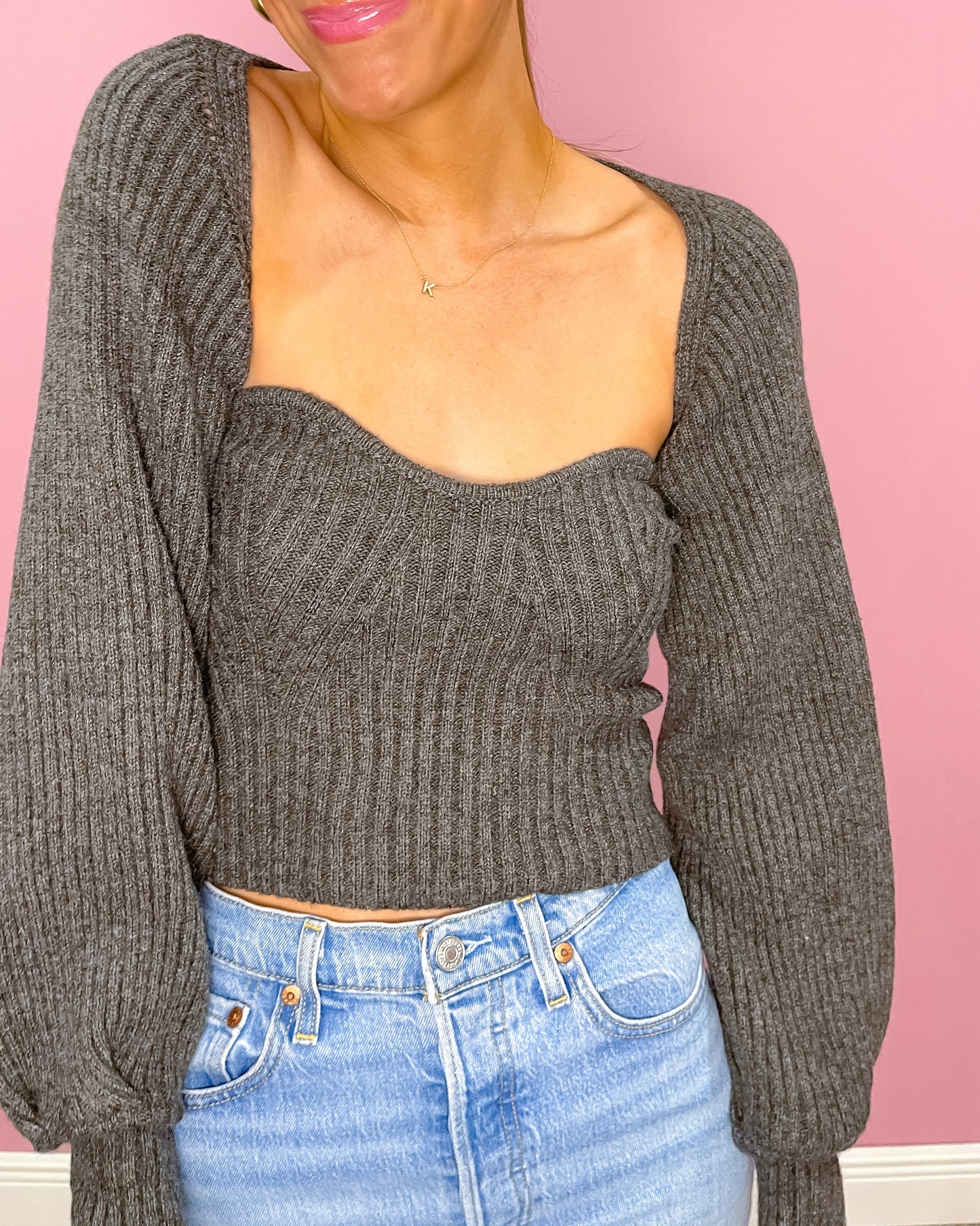 Charcoal Cozy Sweater Set