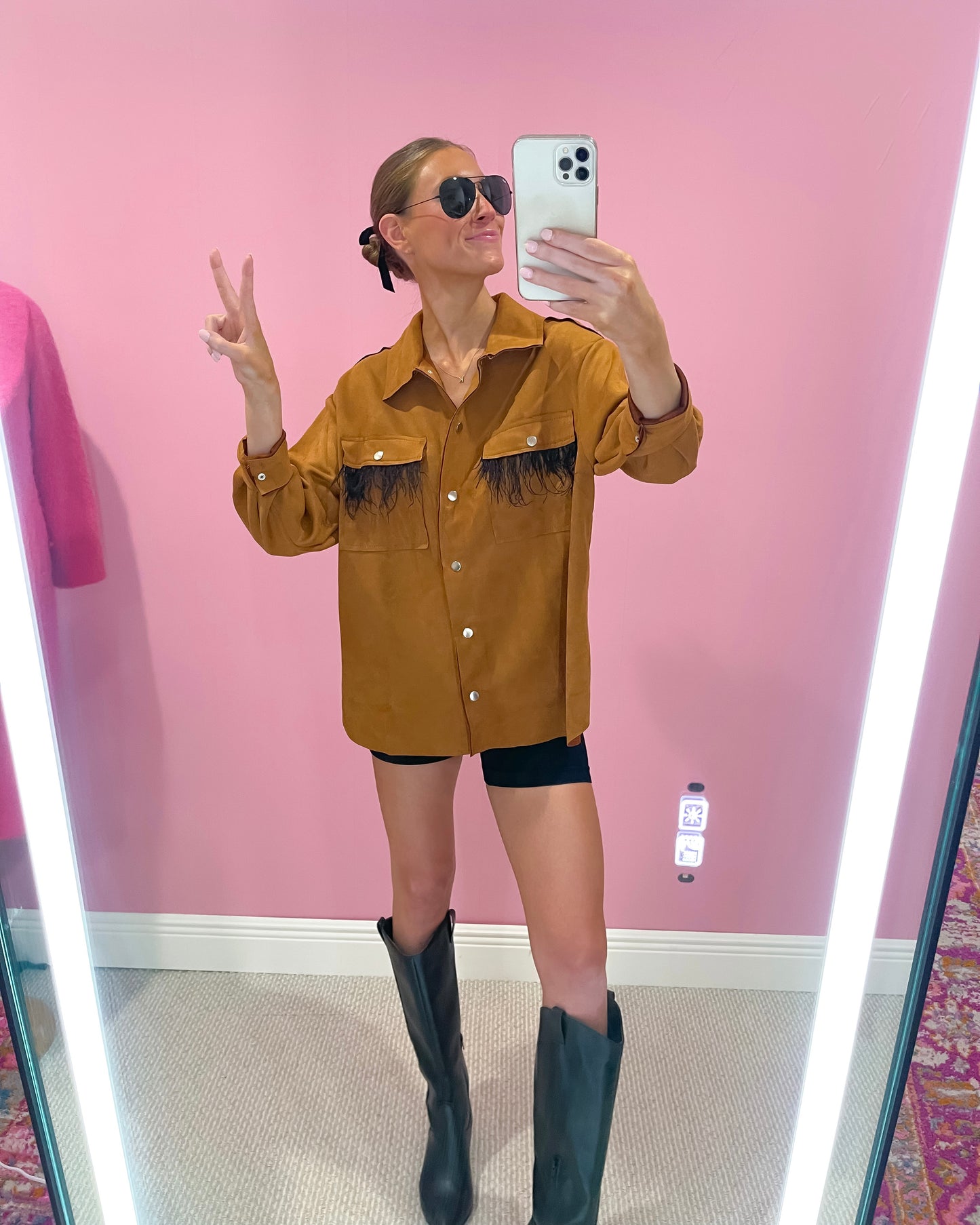 Feather N' Suede Shacket