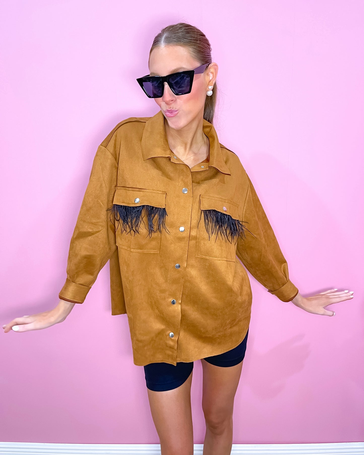 Feather N' Suede Shacket