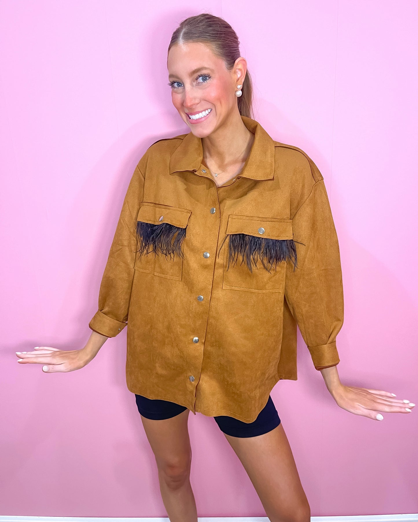 Feather N' Suede Shacket