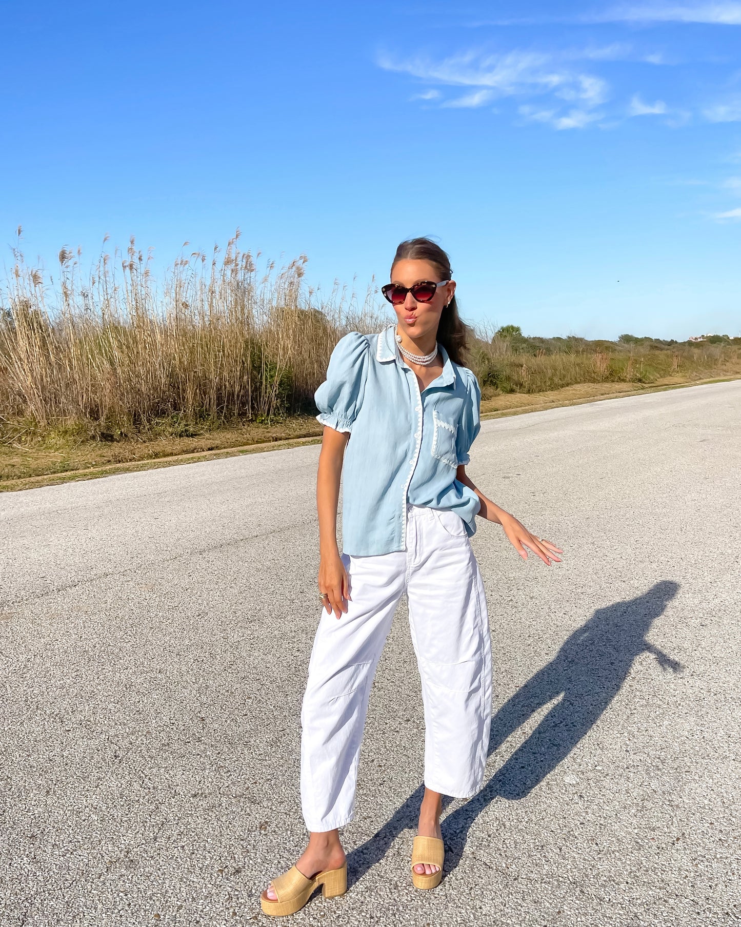 Charming Chambray Top