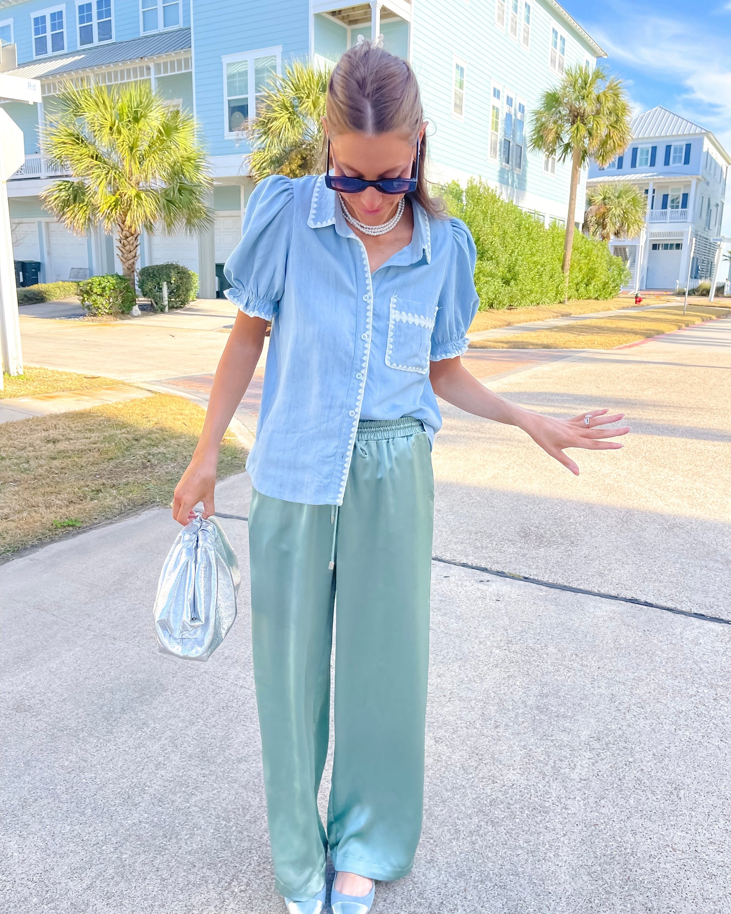 Charming Chambray Top