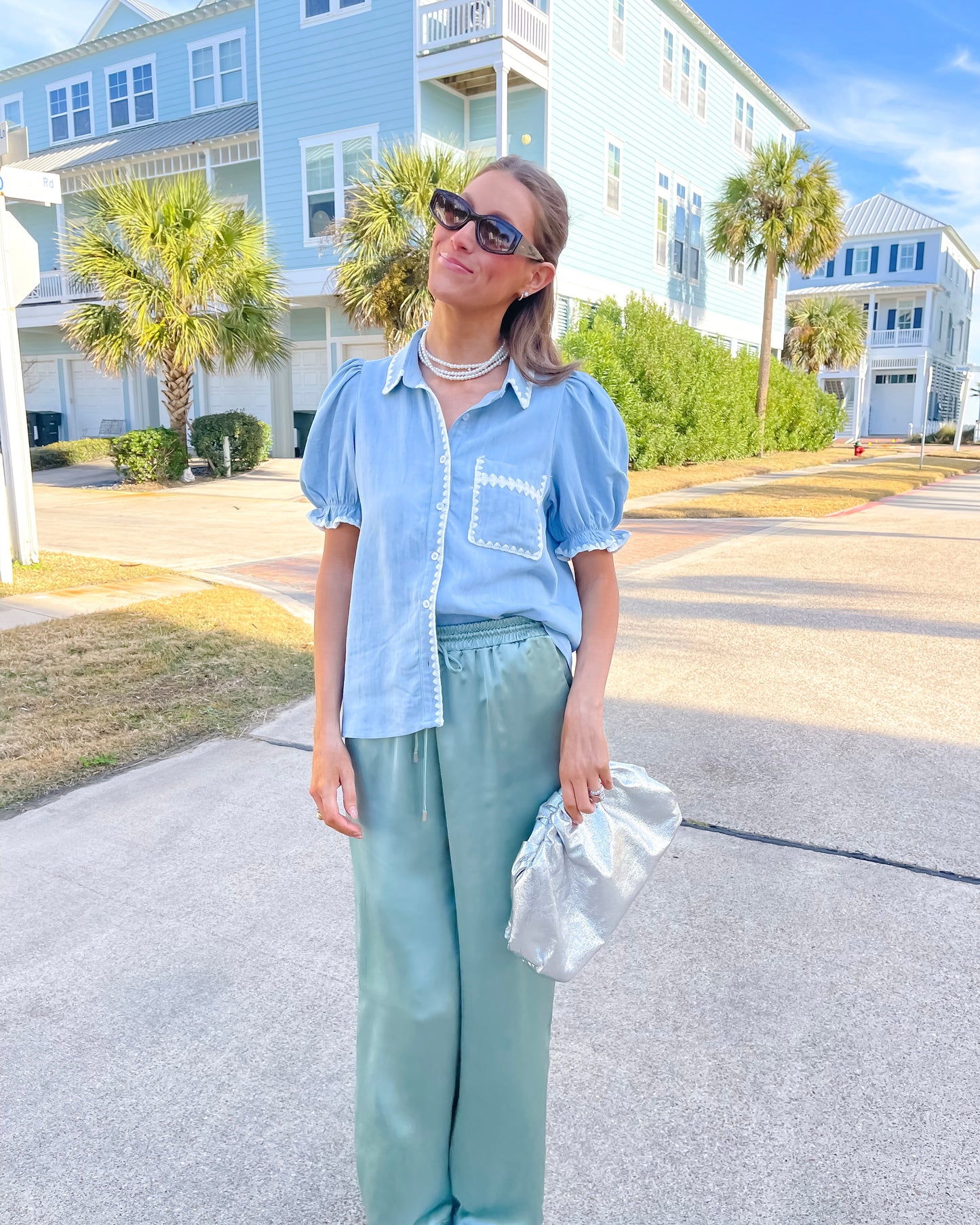 Charming Chambray Top