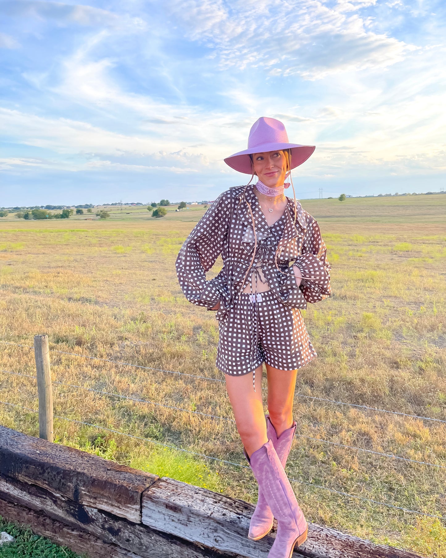 Maple Check Ruffle Set