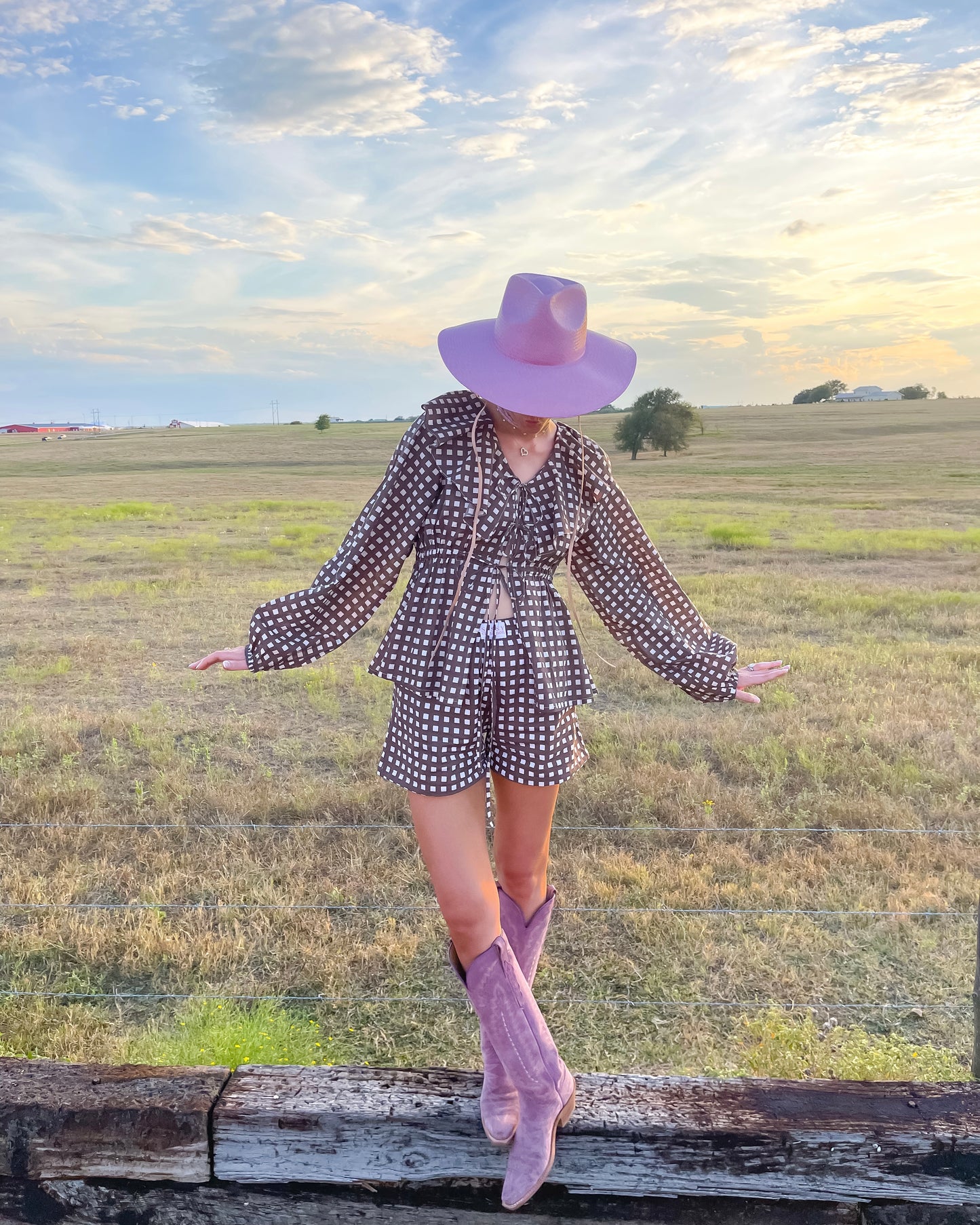 Maple Check Ruffle Set