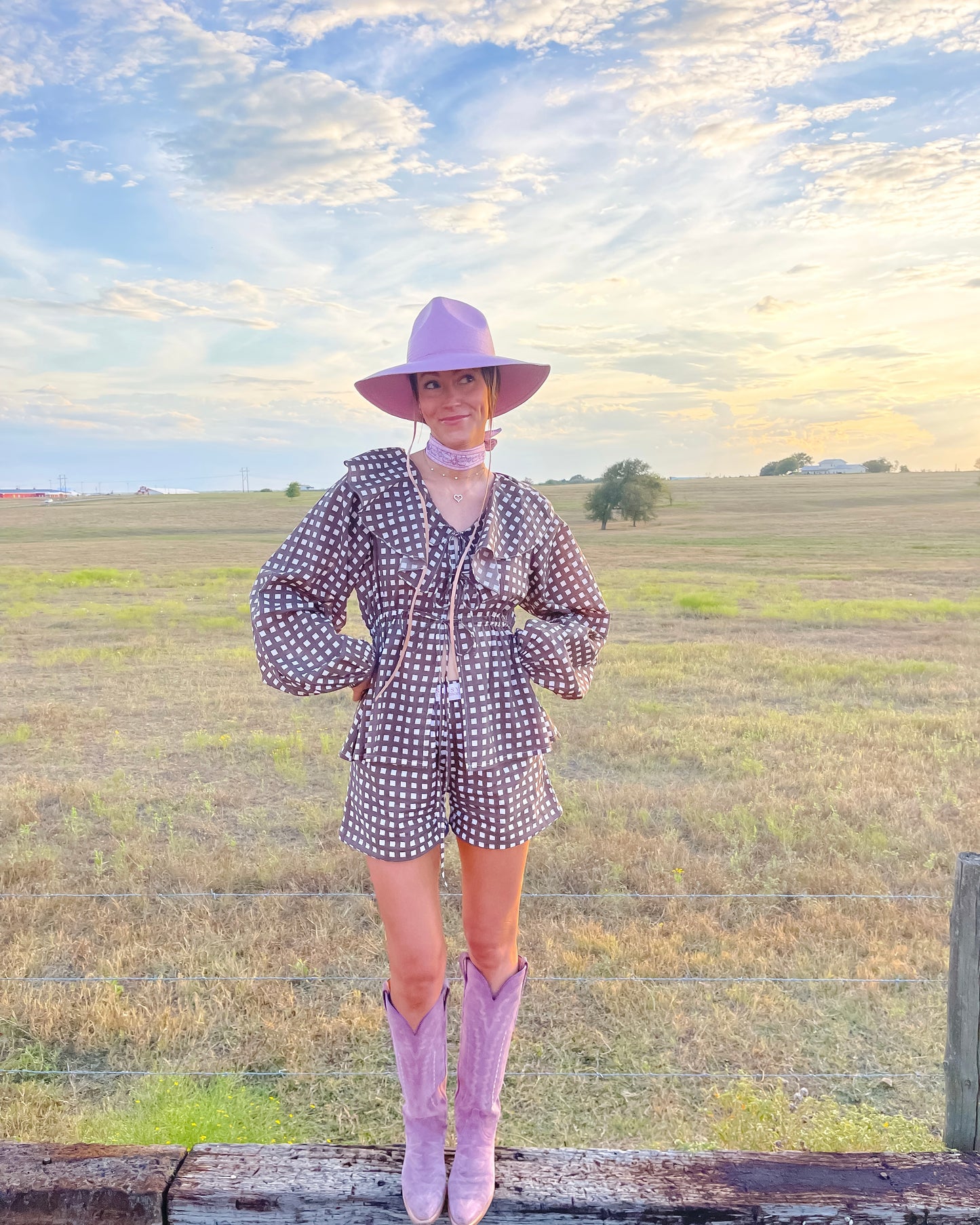 Maple Check Ruffle Set