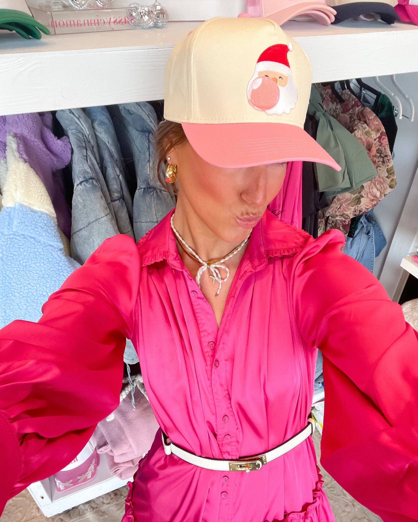 Bubble Gum Santa Hat