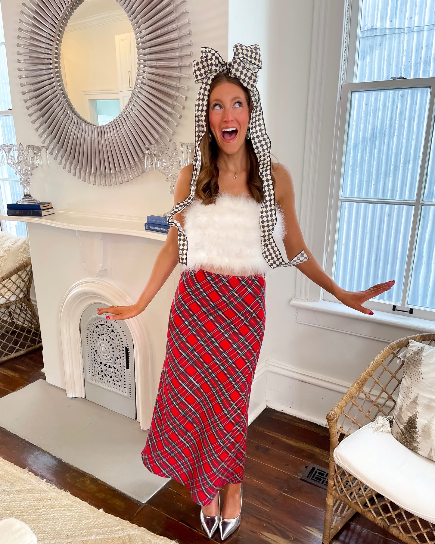 I'll be home for Christmas Plaid Skirt