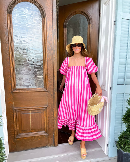 Striped Maxi - Flamingo Fizz